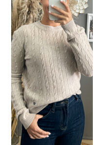 Csavart mintás női kötött pulóver