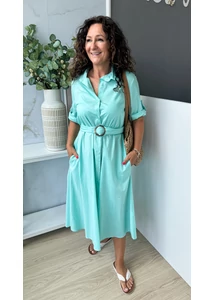 Amy vászonruha kerek csatos övvel 