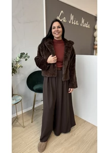 Magasított nyakú kötött felső