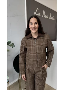 Kockás rövid kabát 