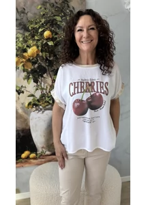 Cherries arany szegélyes felső 