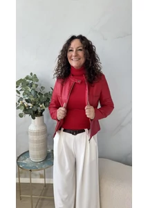 Tavaszi műbőr dzseki