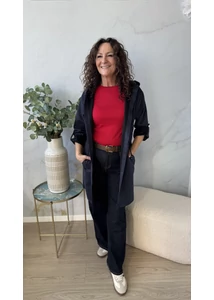 Kapucnis velúr kabát