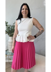 Női pink plisszírozott szoknya