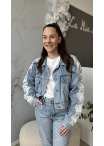 Csipkés oversize farmerkabi