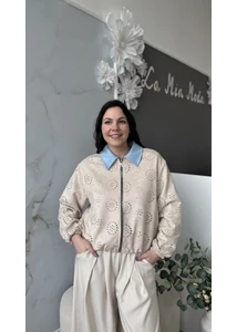 Áttört mintás kabát 