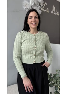 Arany gombos kötött kardigán