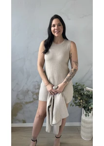 Ujjatlan kötött mini ruha