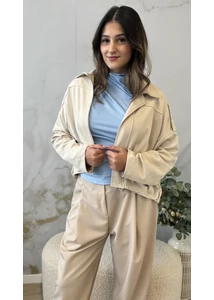 Velúr hatású kabát 