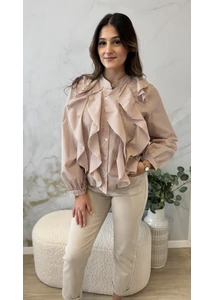 Mom fit bézs farmer 