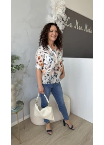 Levélmintás blúz