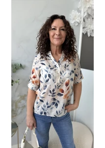 Levélmintás blúz