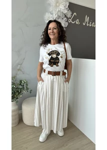 Csíkos pamut szoknya 