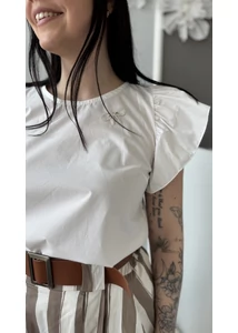 Fodros ujjú pamut felső