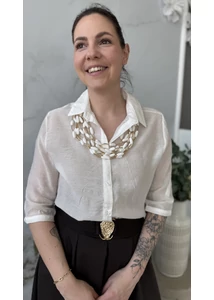 Arany/fehér többsoros lánc